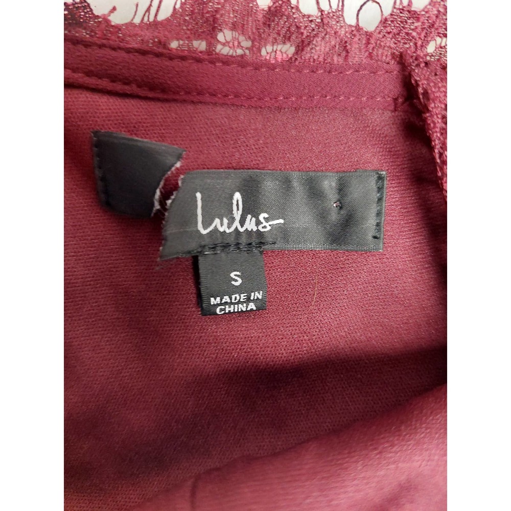 LULU'S SZ S Dance All Evening Burgundy Lace Maxi Long Gown Dress NEW B120 - Picture 9 of 10